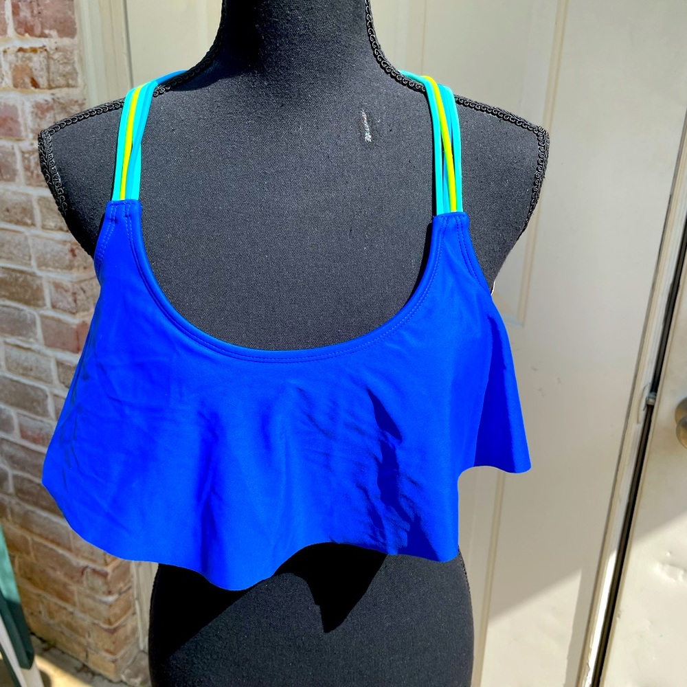 Xhilaration, Swim Top, Blue, Size M
